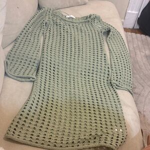 Oak + Fort - Midi Open Knit Swimsuit Coverup Dress - XS